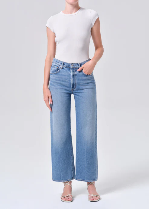 AGOLDE Harper Crop Jeans in Kindle Blue
