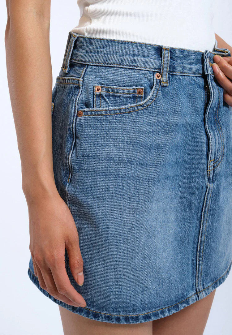 Arch Denim Skirt in Stream Sky Used - Image 3