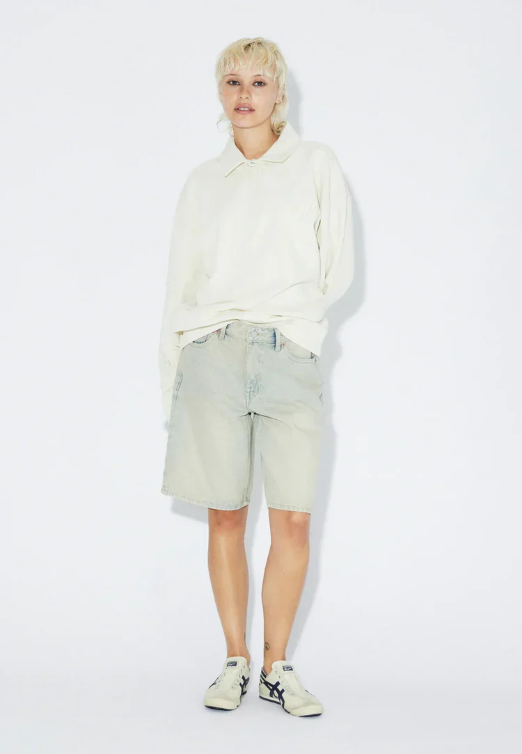 Asra Denim Shorts in Stream Light Sand - Image 2
