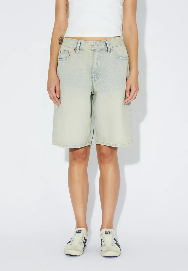 Asra Denim Shorts in Stream Light Sand - Image 4