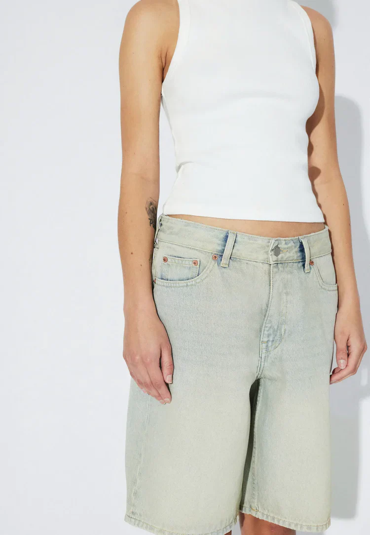 Asra Denim Shorts in Stream Light Sand - Image 5