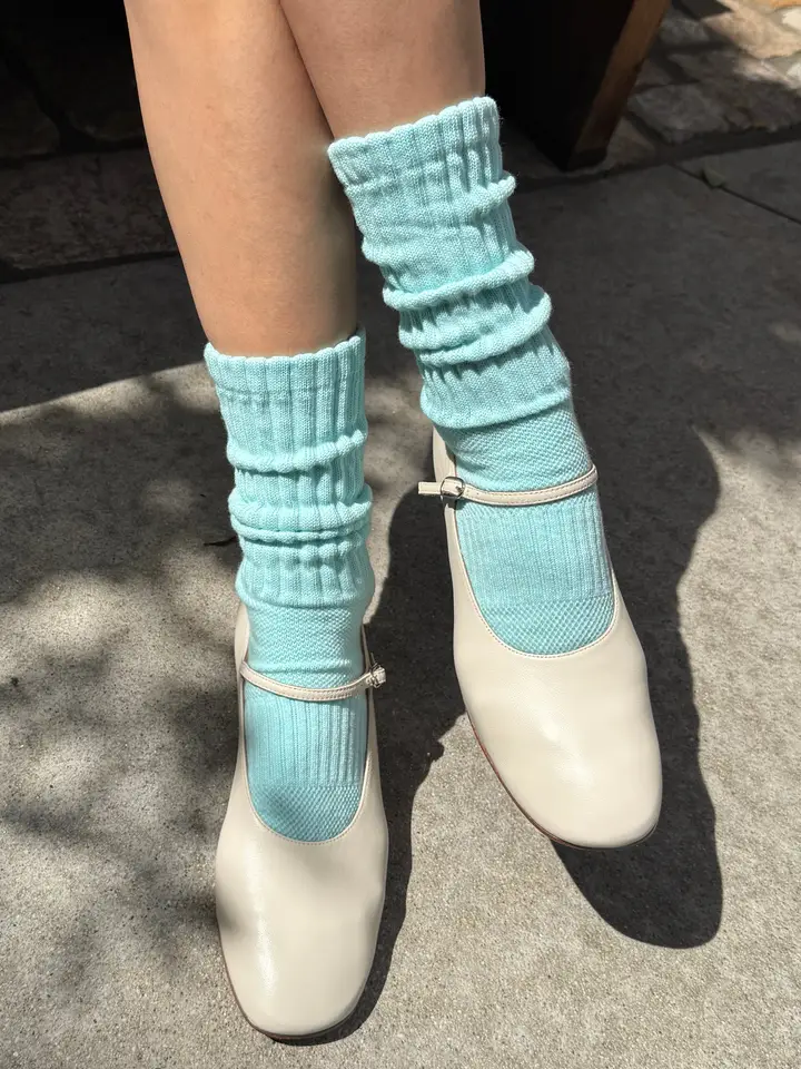 Ballet Socks in Aqua - Image 2