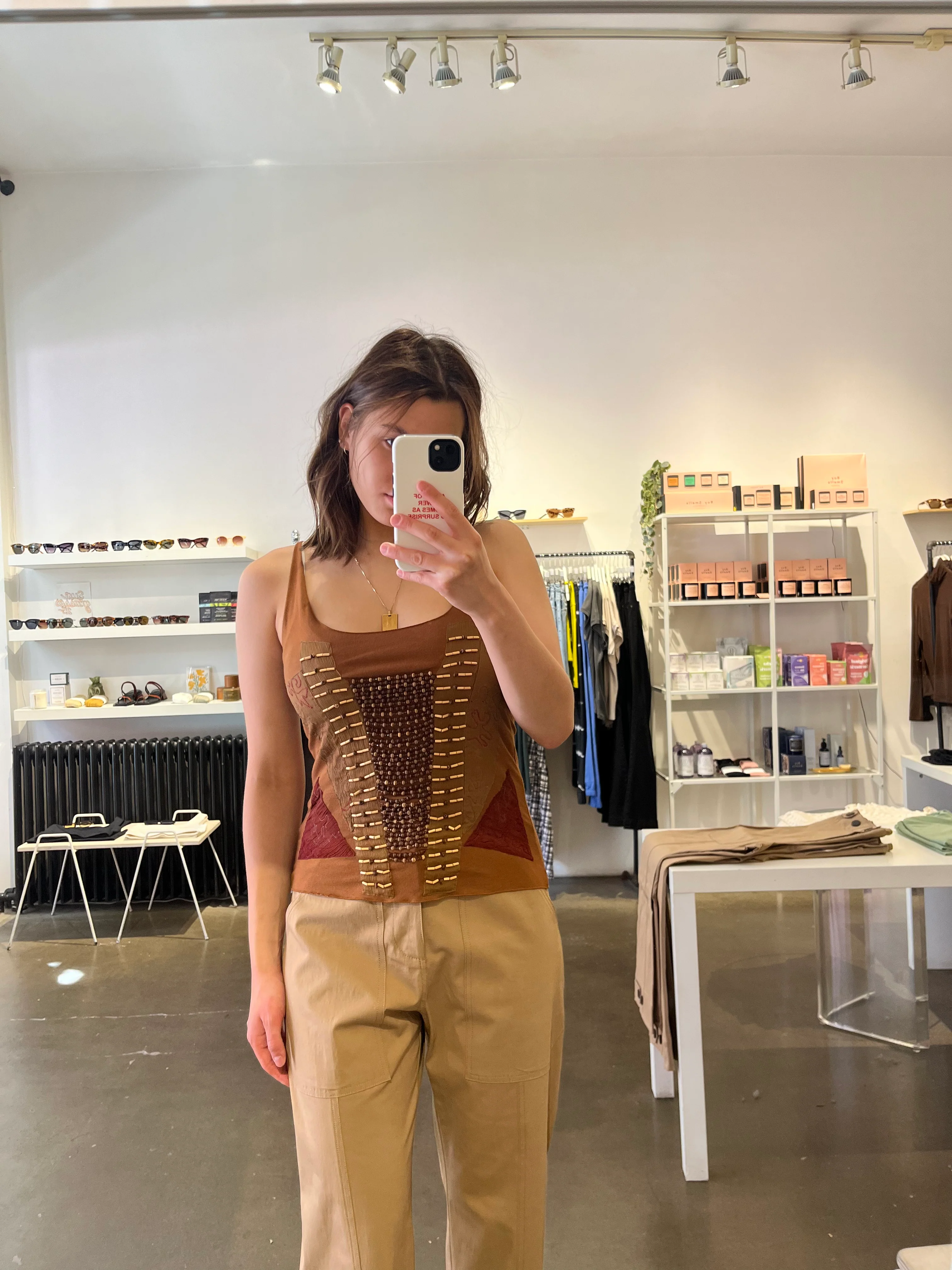 Beaded Detail Tobacco Tank - Image 3