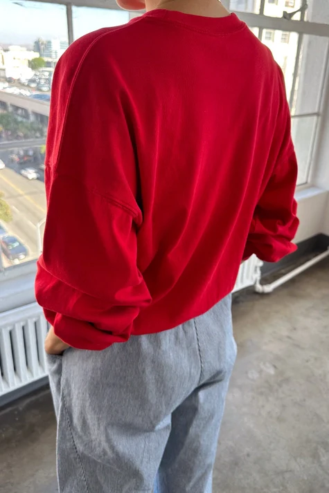 Cali Jersey Sweatshirt in Chili Red - Image 3