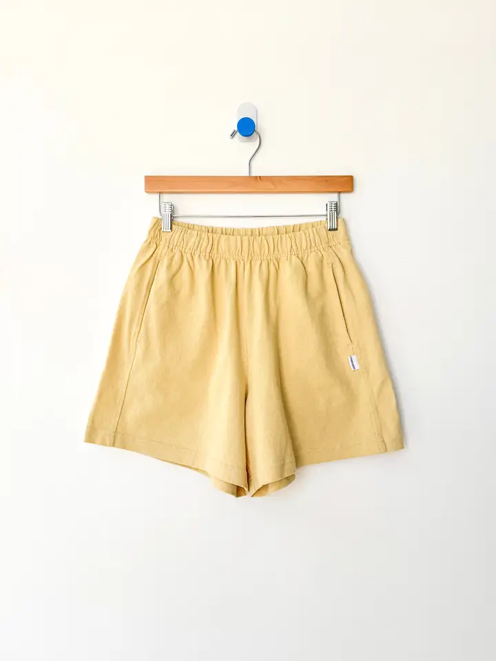 Flared Basketball Shorts in Butter