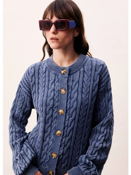 Janet Cardigan in Blue Jean