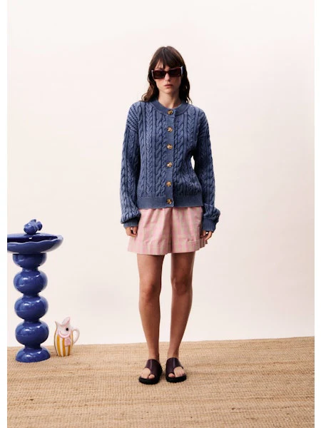 Janet Cardigan in Blue Jean - Image 2