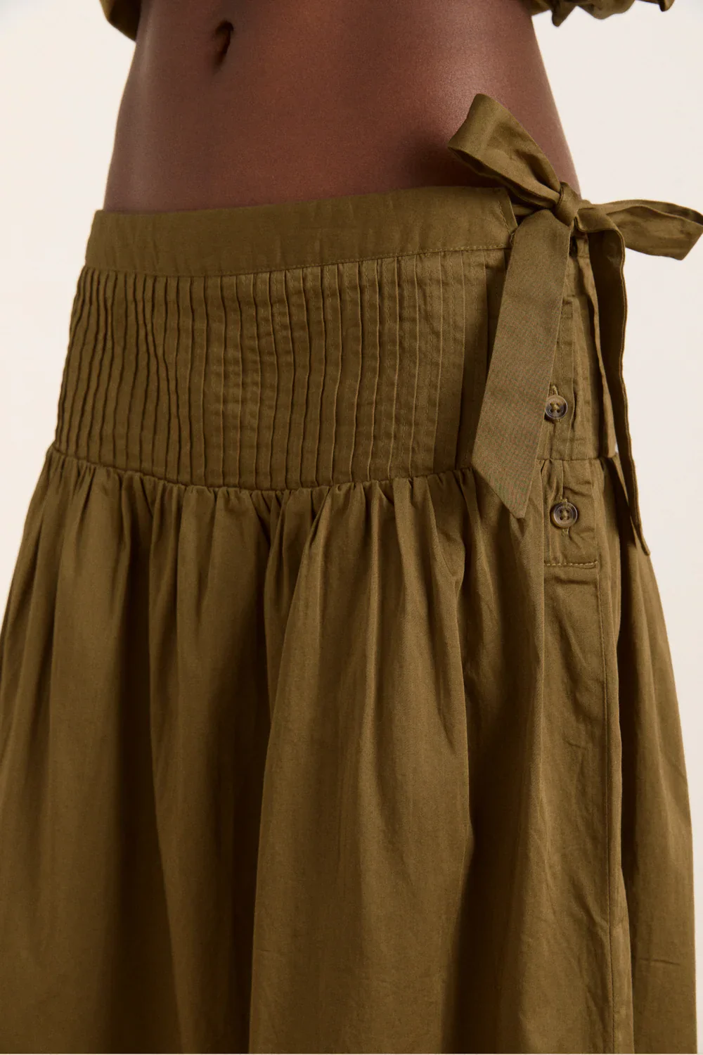 Josie Midi Skirt in Olive - Image 3