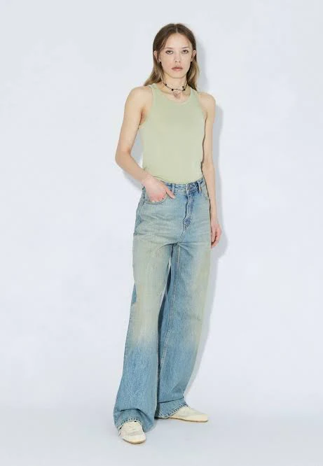 Mella Top in Light Green Mono
