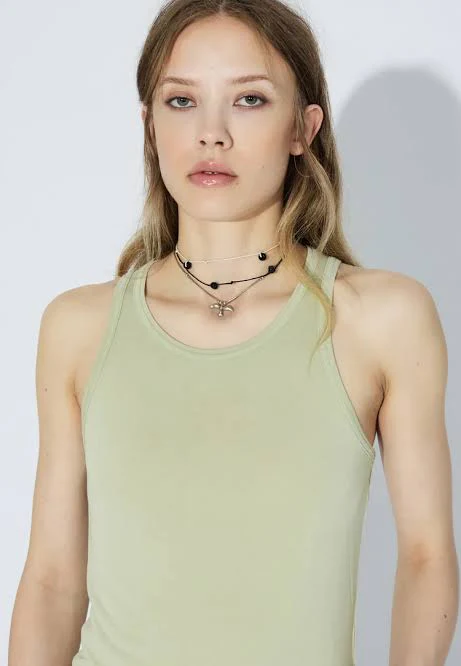 Mella Top in Light Green Mono - Image 2