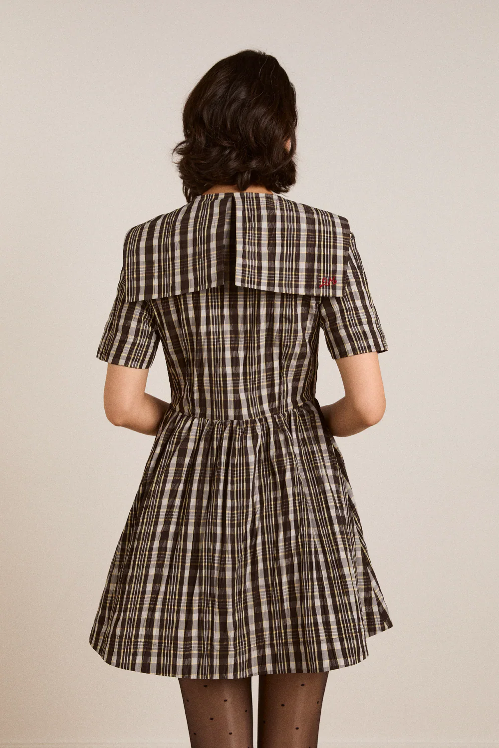 Miley Mini Dress - Yellow Check - Image 2