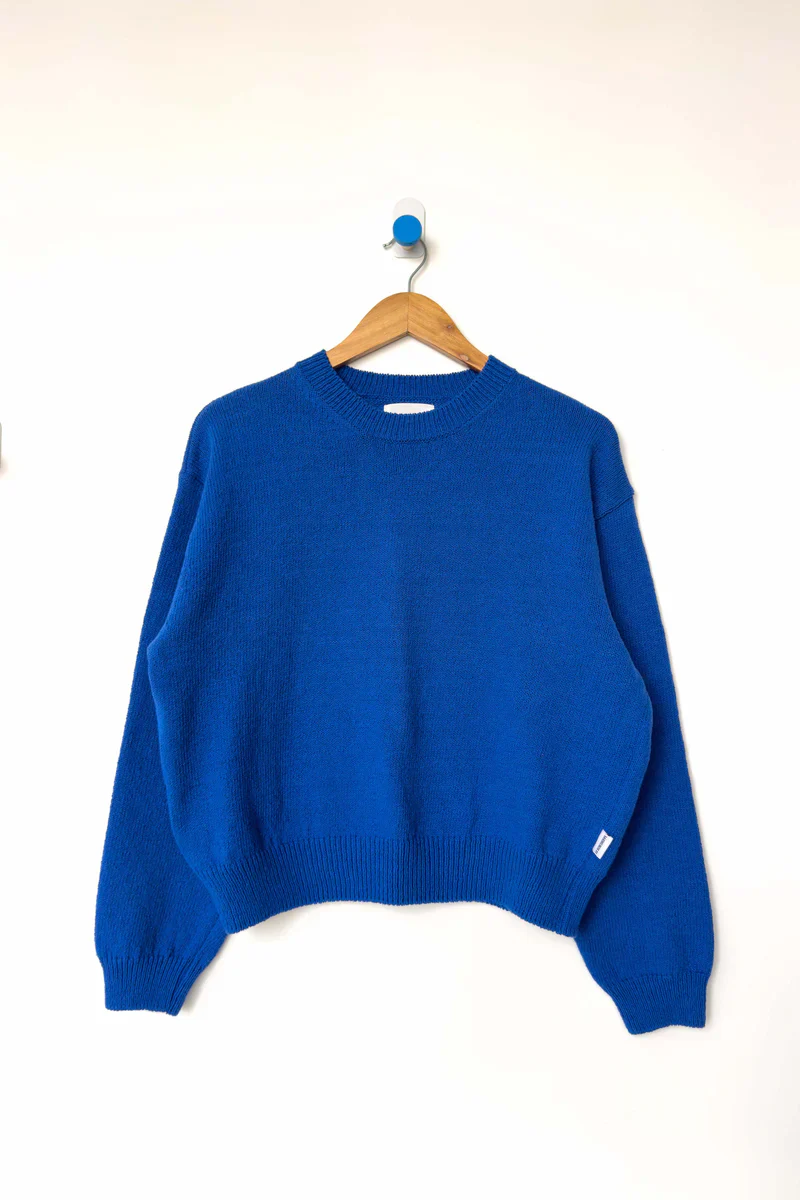Milo Cotton Sweater in Cobalt Blue - Image 4