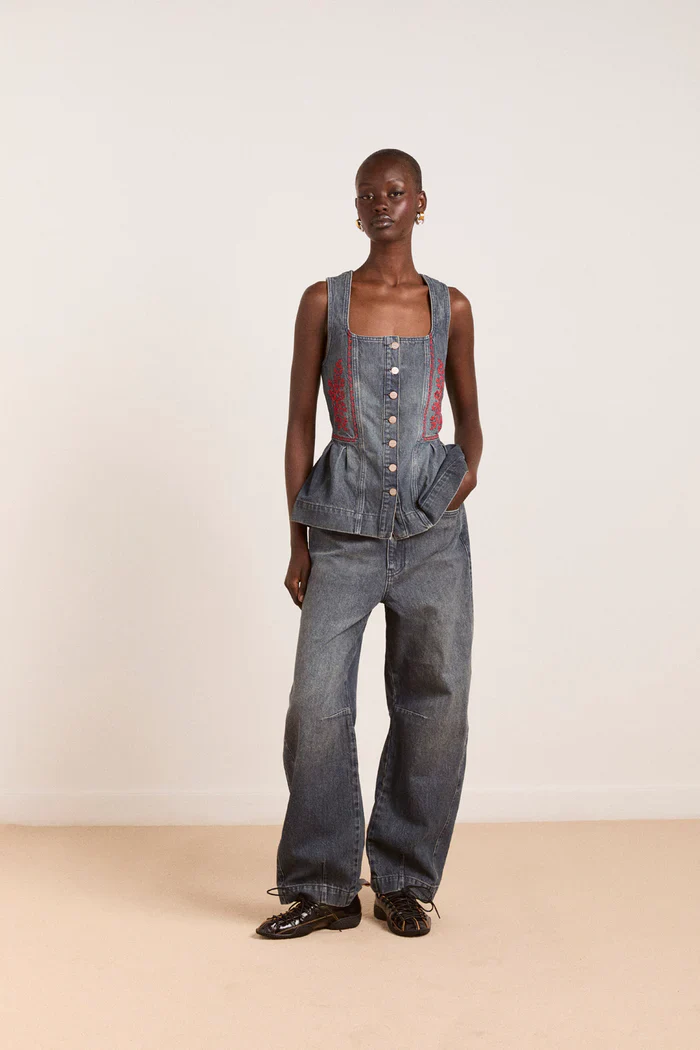 Mitzie Top in Harbour Wash