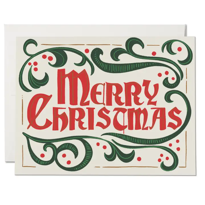 Old-Fashioned Christmas Holiday Greeting Card