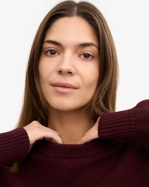 Oversized Merino Wool Sweater in Oxblood Red - Image 5