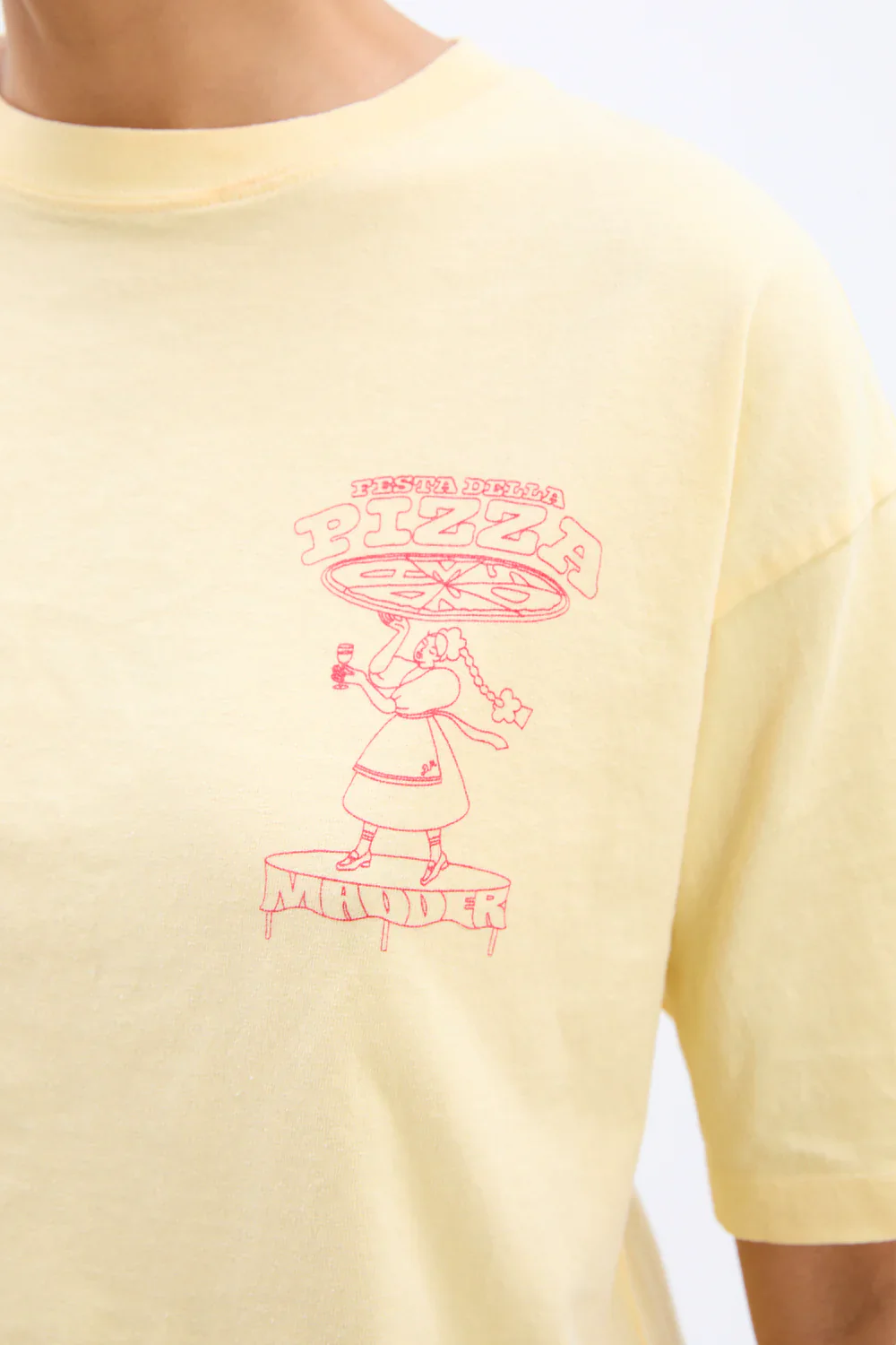 Pizza Party Boyfriend Tee in Yellow - Image 3