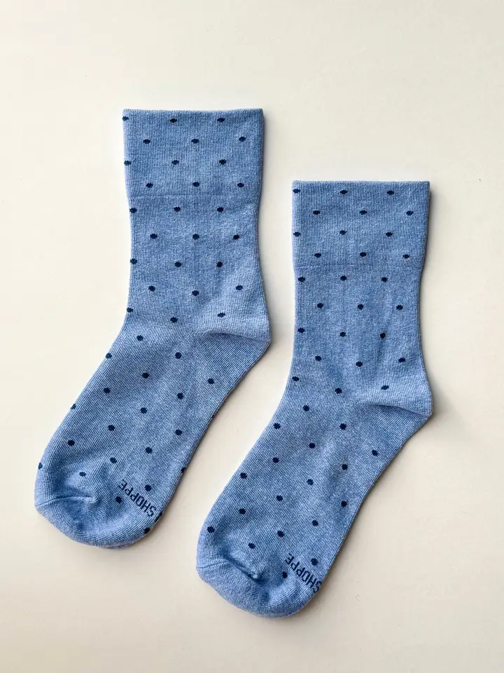 Polka Dot Sneaker Socks in Blue/Navy