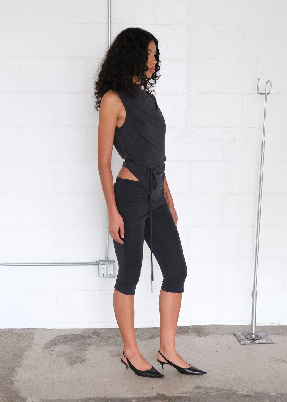 Portia Tie Top in Onyx - Image 3