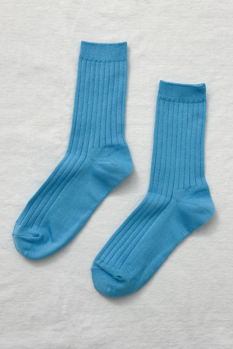 Ribbed Socks in Blue Water