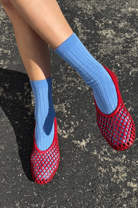 Ribbed Socks in Periwinkle Blue - Image 2