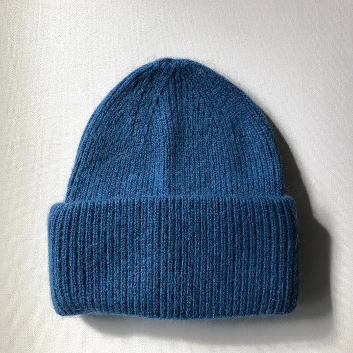 Royal Angora Beanie in Lake Blue