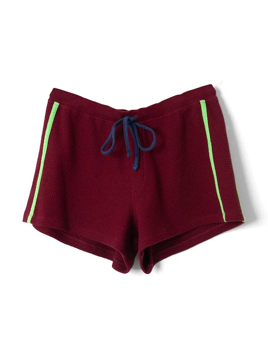 Rylee Waffle Shorts in Burgundy
