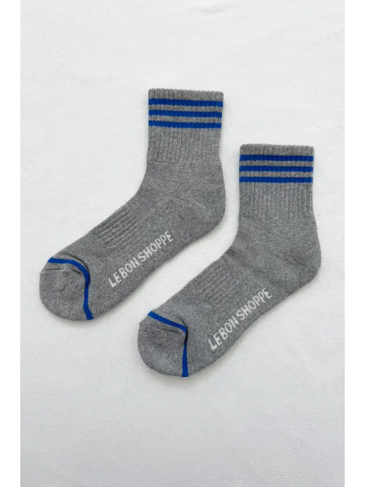 Short Striped Socks in Grey