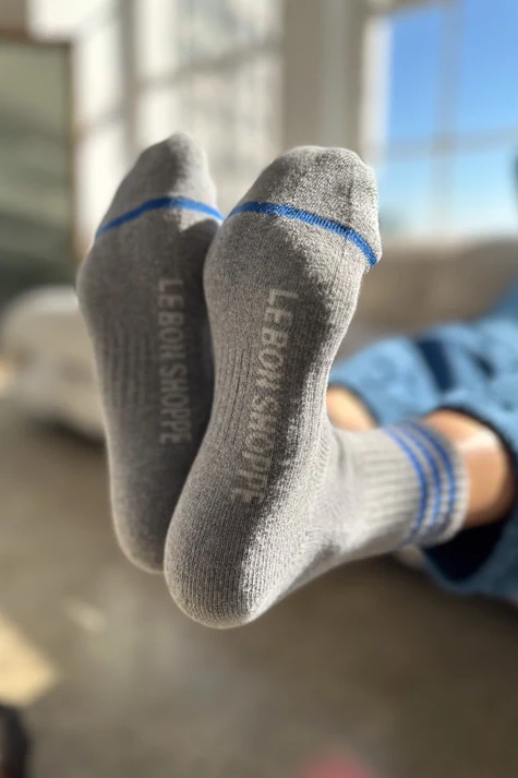 Short Striped Socks in Grey - Image 3