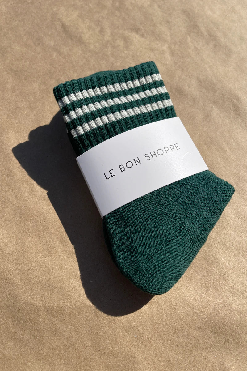 Short Striped Socks in Hunter Green - Image 3