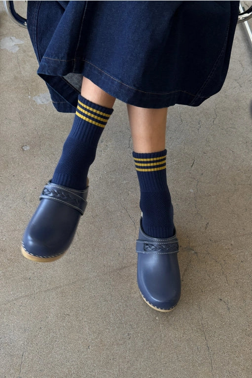 Short Striped Socks in Navy - Image 2