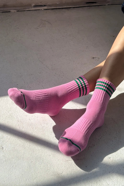 Short Striped Socks in Rose Pink - Image 3