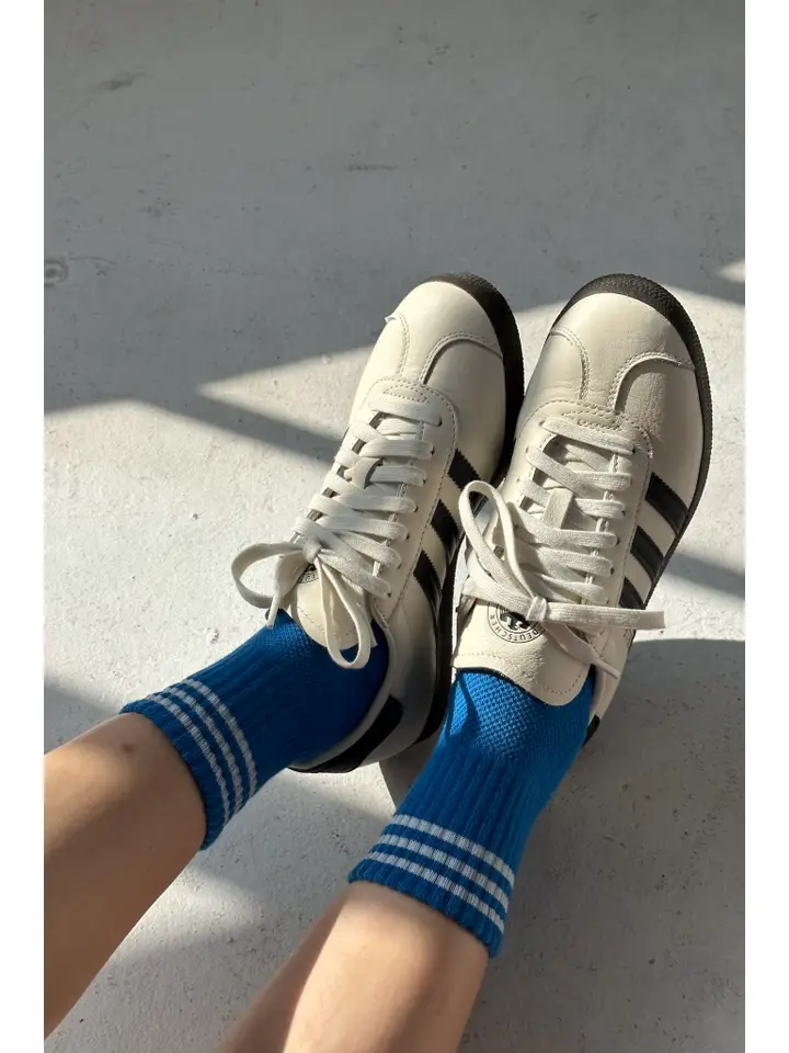 Short Striped Socks in Royal Blue - Image 3