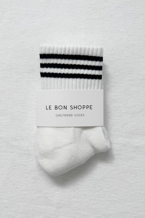 Short Striped Socks in White - Image 4