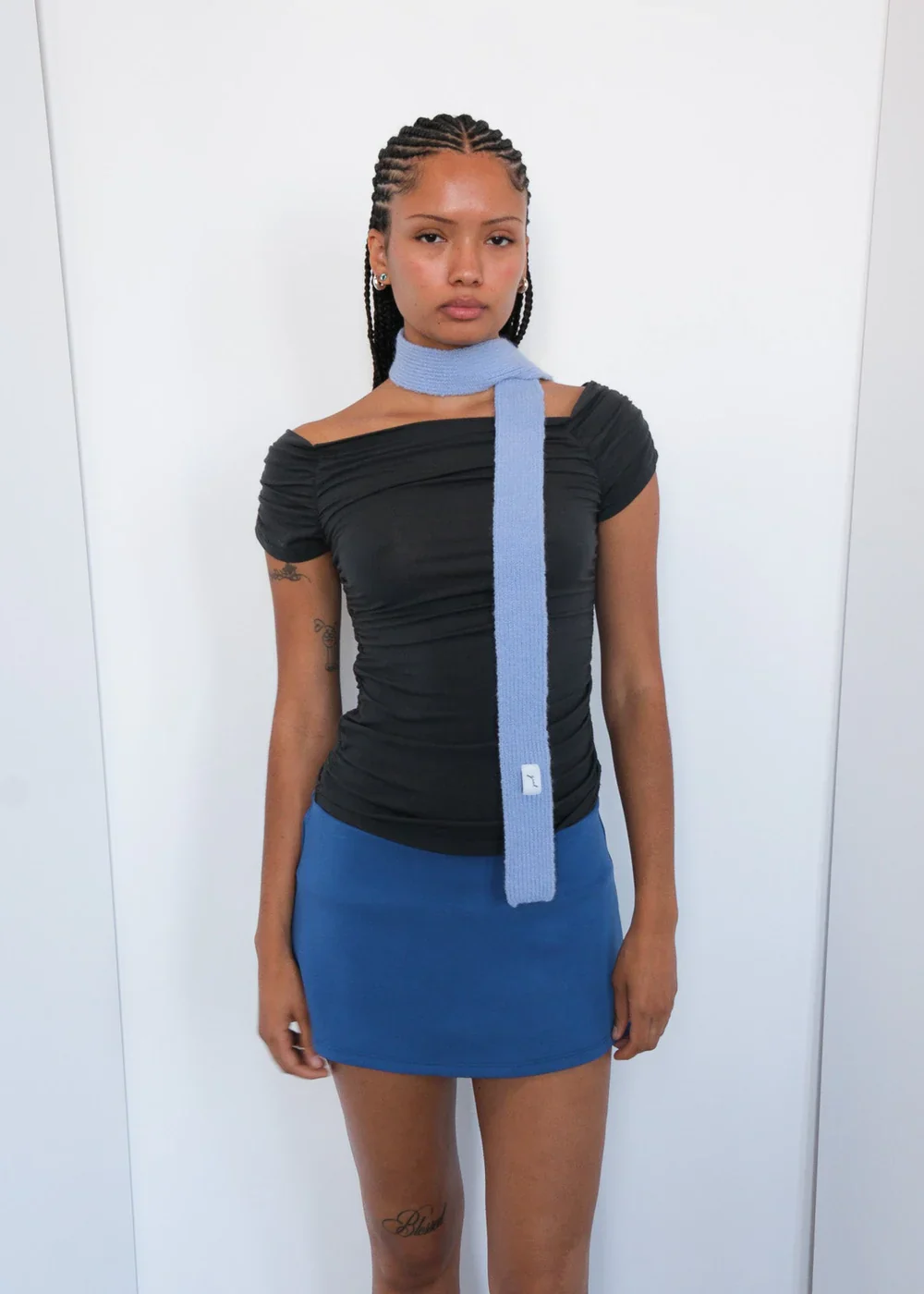 Skinny Scarf in Salt Water Blue