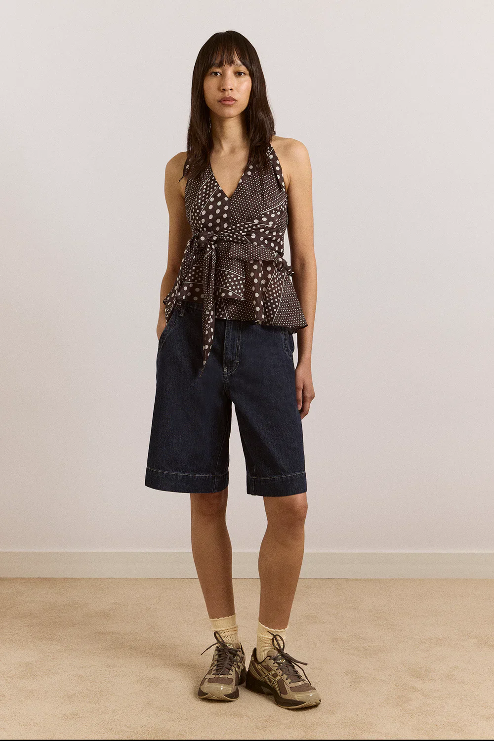 Leandra Halter Cami - Washed Black Spot