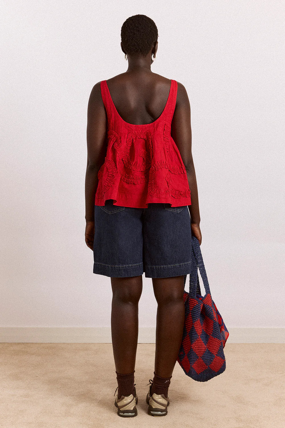 Stella Ruffle Cami - Red - Image 9