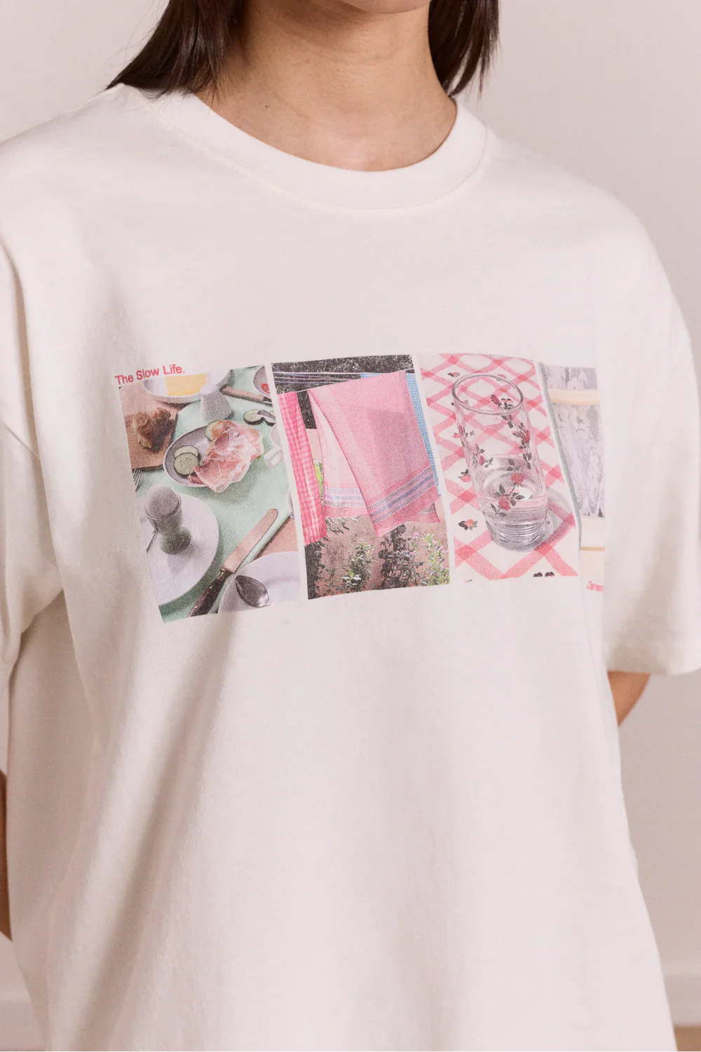 Slow Life Crossword Graphic Tee in Ecru - Image 5