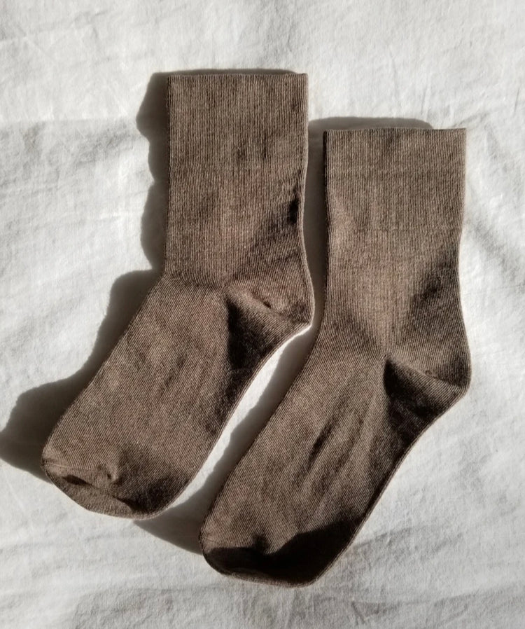 Sneaker Socks in Heather Cocoa
