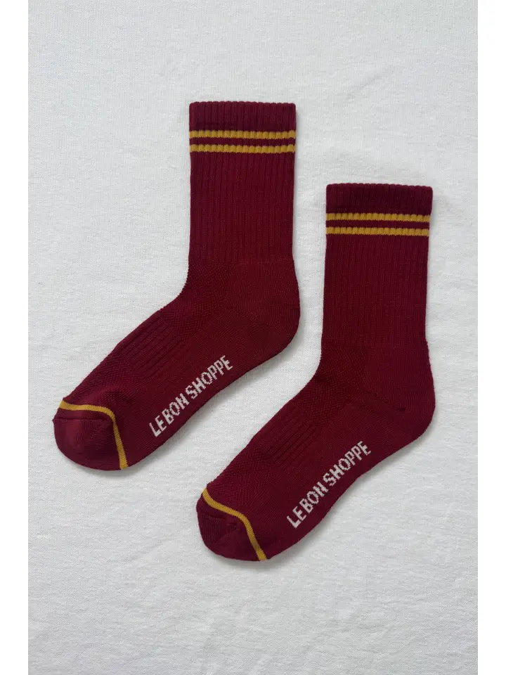 Striped Socks in Cardinal