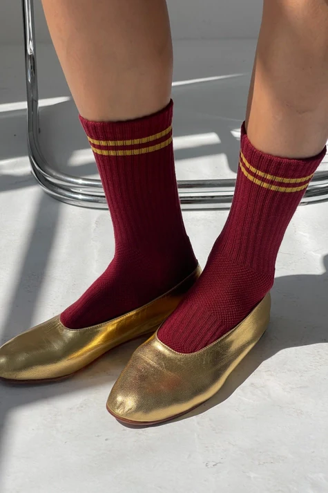 Striped Socks in Cardinal - Image 2