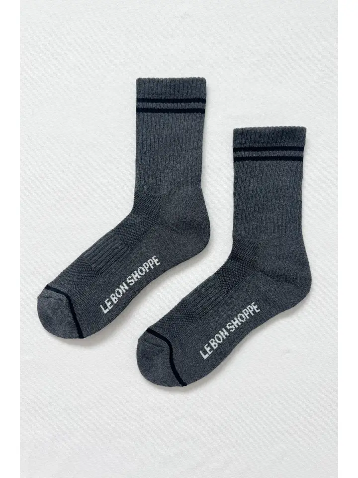 Striped Socks in Charcoal