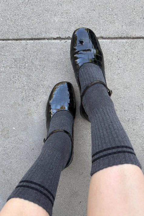 Striped Socks in Charcoal - Image 2