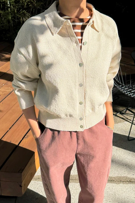 The Club Cardigan in Naturel - Image 2