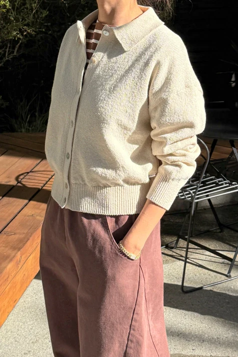 The Club Cardigan in Naturel - Image 3