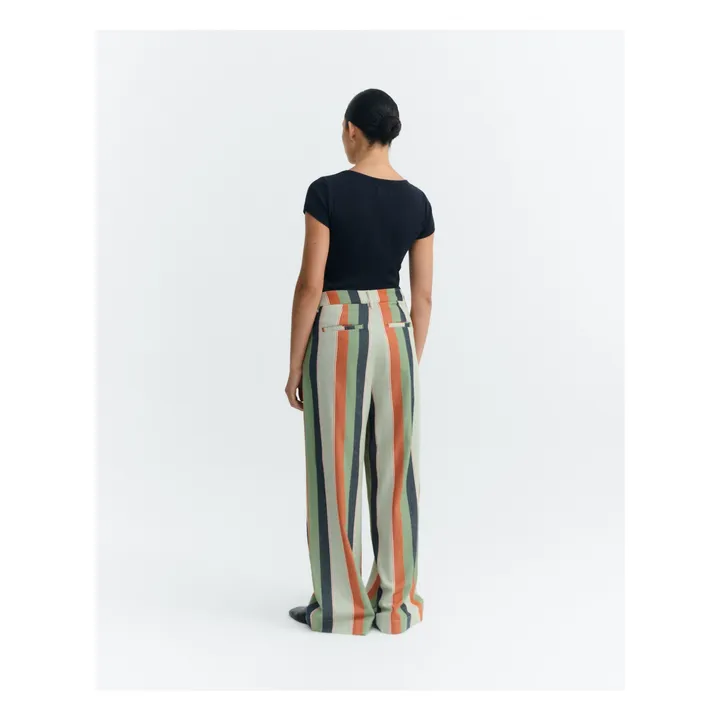 Wide Leg Low Rise Pat Pants in Stripe - Image 2