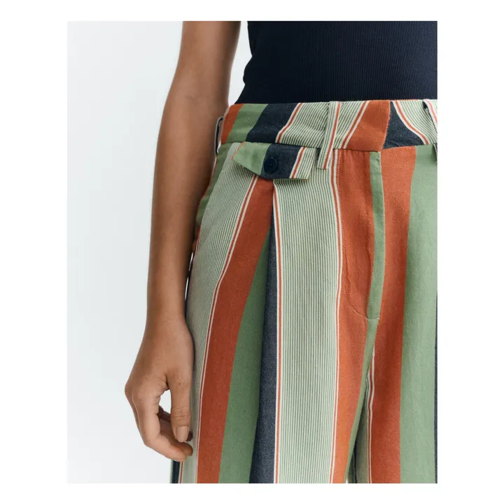 Wide Leg Low Rise Pat Pants in Stripe - Image 4